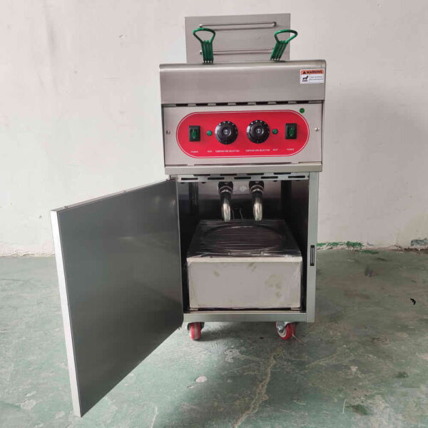 Vertical Single Tank Mechanical Fryer with Oil Filter Pan