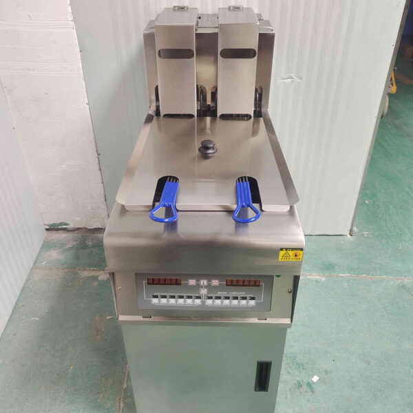 Vertical Dual Tank Digital Fryer with Oil Filter Pan