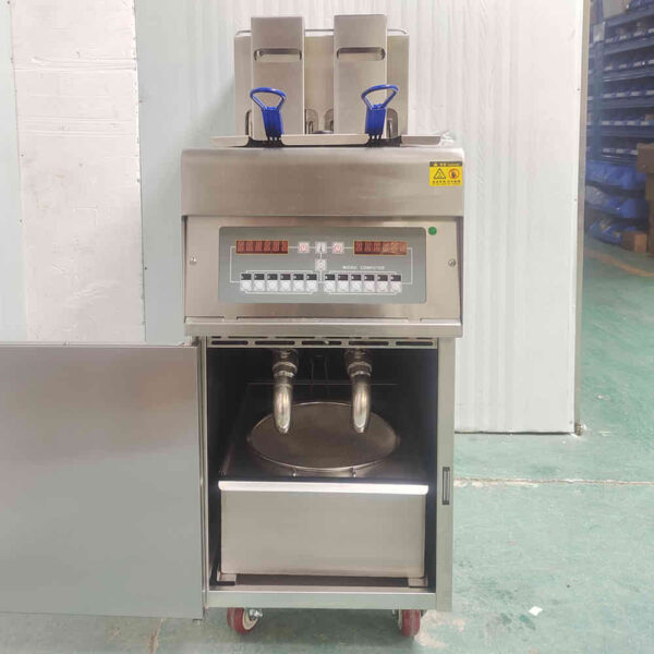Vertical Single Tank Digital Fryer with Oil Filter Pan