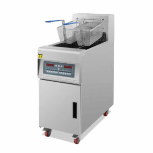 Vertical Dual Tank Digital Fryer with Oil Filter Pan